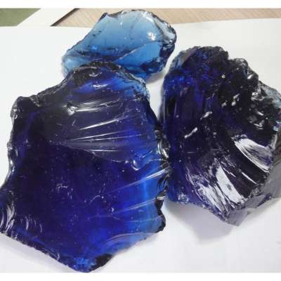 Wholesale slag decorative large green broken blue glass rock clear cullet glass landscaping rock blocks