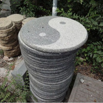 grey round stepping stone