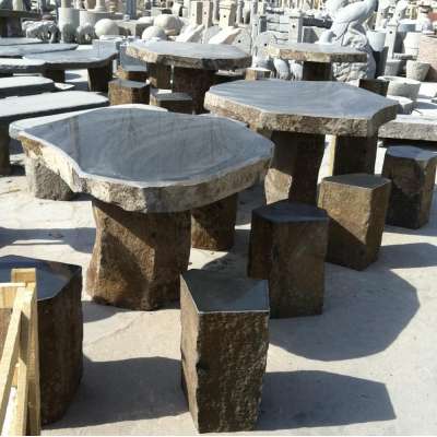 garden stone black basalt table