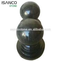 carving black marble ball stone garden sculpture ball