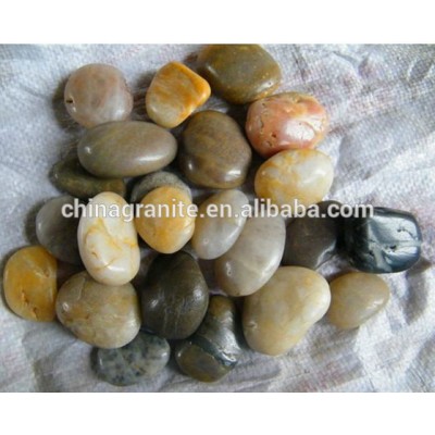 well polished mixed pebble for garden